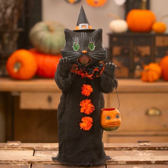 Bethany Lowe Medium Scaredy Cat Ghoul Black Cat Halloween Decor 17" NEW - Picture 3 of 9